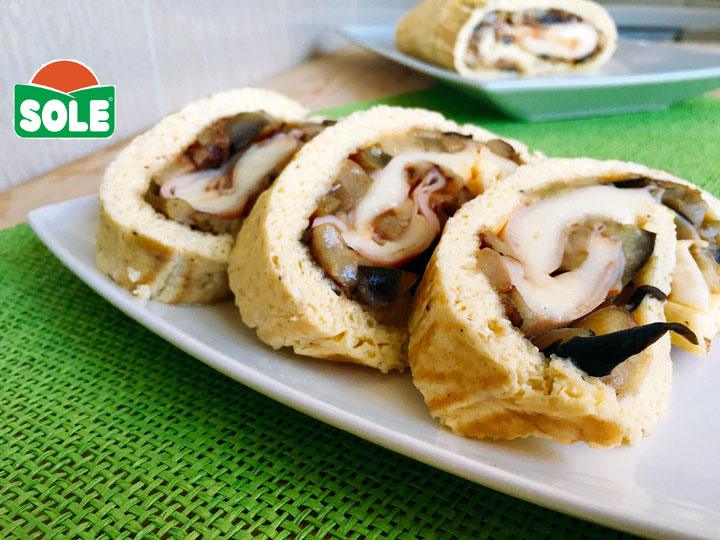 rotolo di frittata farcito