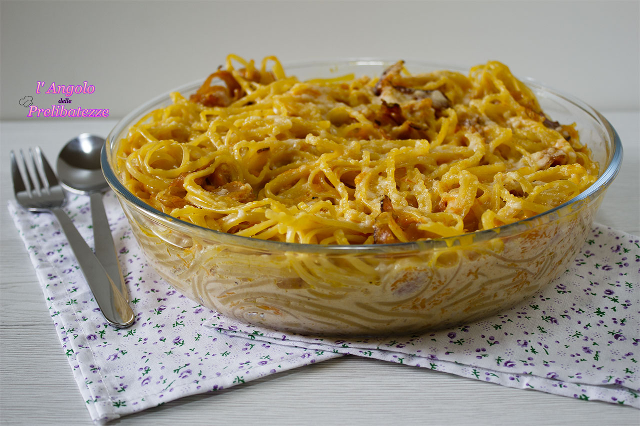 linguine cremose con zucca e speck