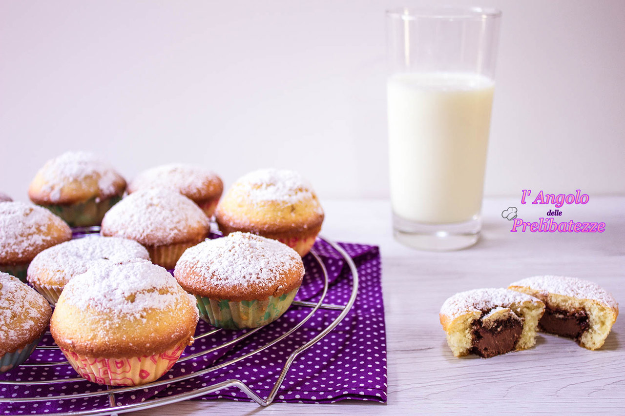 muffins con cuore morbido di Nutella