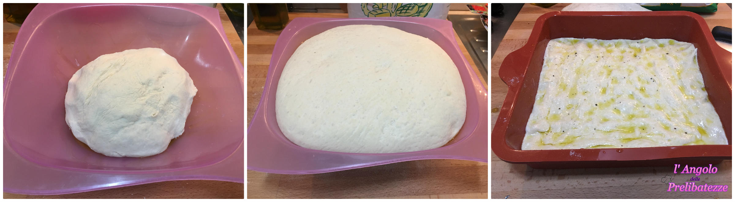 focaccia alta, sale e pepe