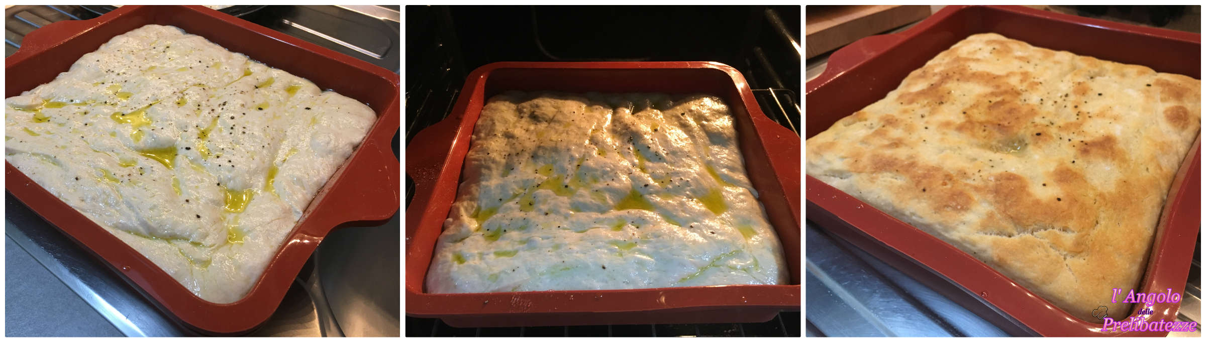 focaccia alta, sale e pepe