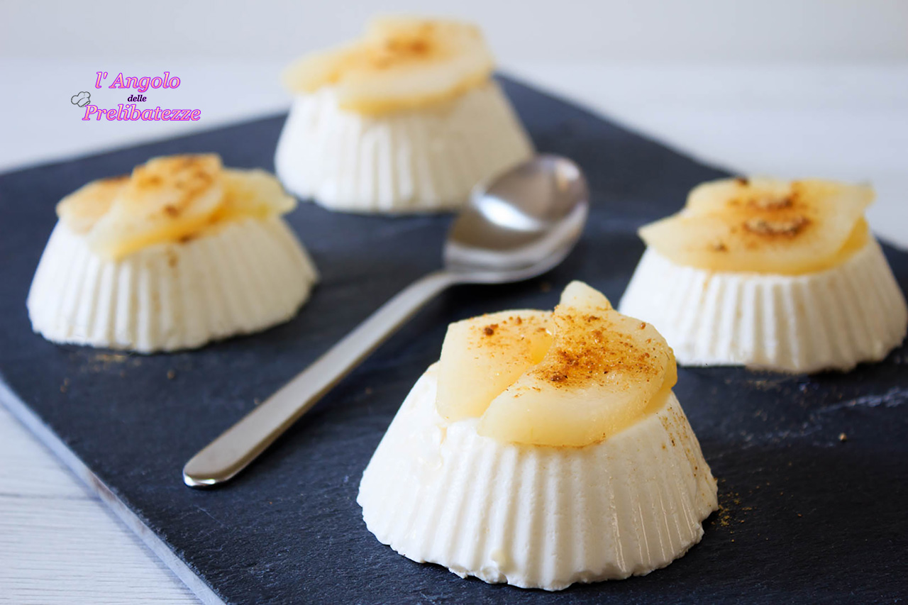 panna cotta allo zenzero con pera caramellata