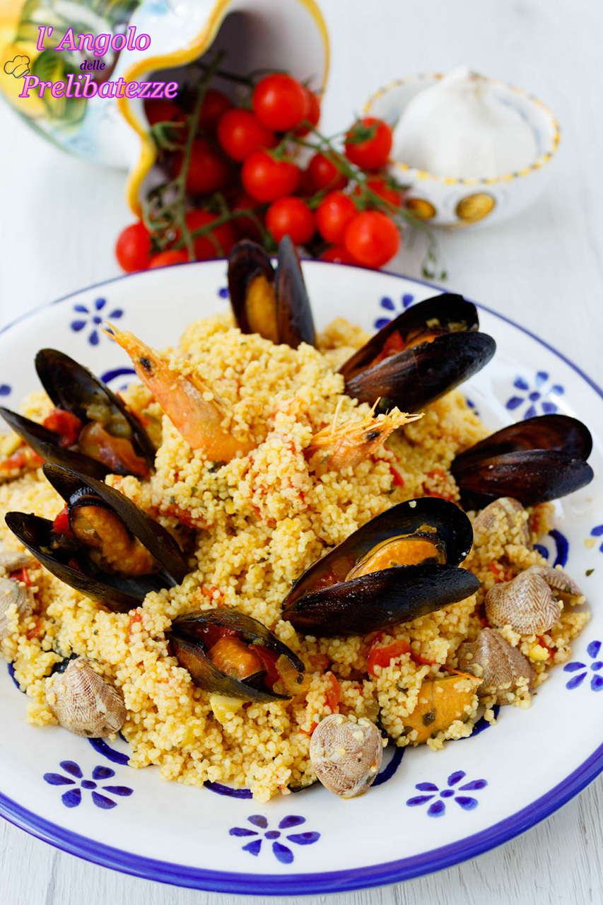 Cous Cous Fantasia Di Mare Ricetta Eseguita Con Preparato Surgelato A Base Di Frutti Di Mare E Crostacei Di Qualita L Angolo Delle Prelibatezze